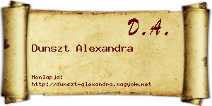 Dunszt Alexandra névjegykártya