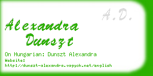 alexandra dunszt business card